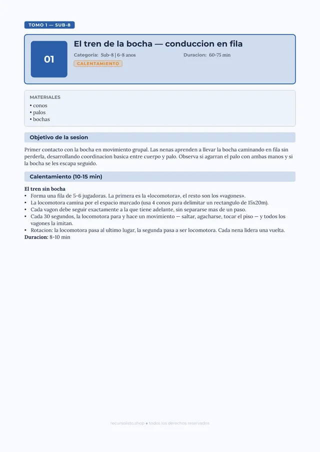 Ficha Sub-8: calentamiento