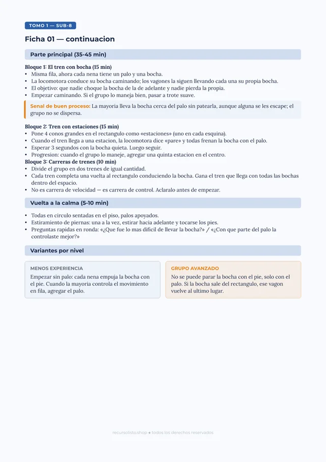 Ficha Sub-8: variantes