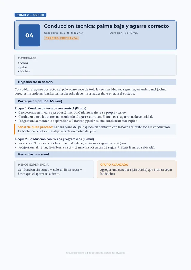 Ficha Sub-10: técnica individual